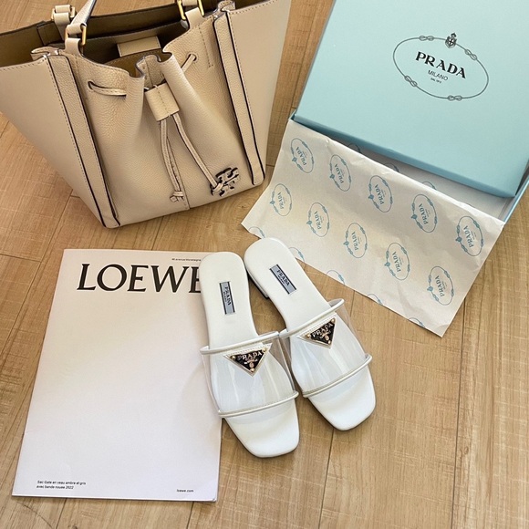 Prada Gold Label Transparent Flat Slippers - Picture 5 of 5